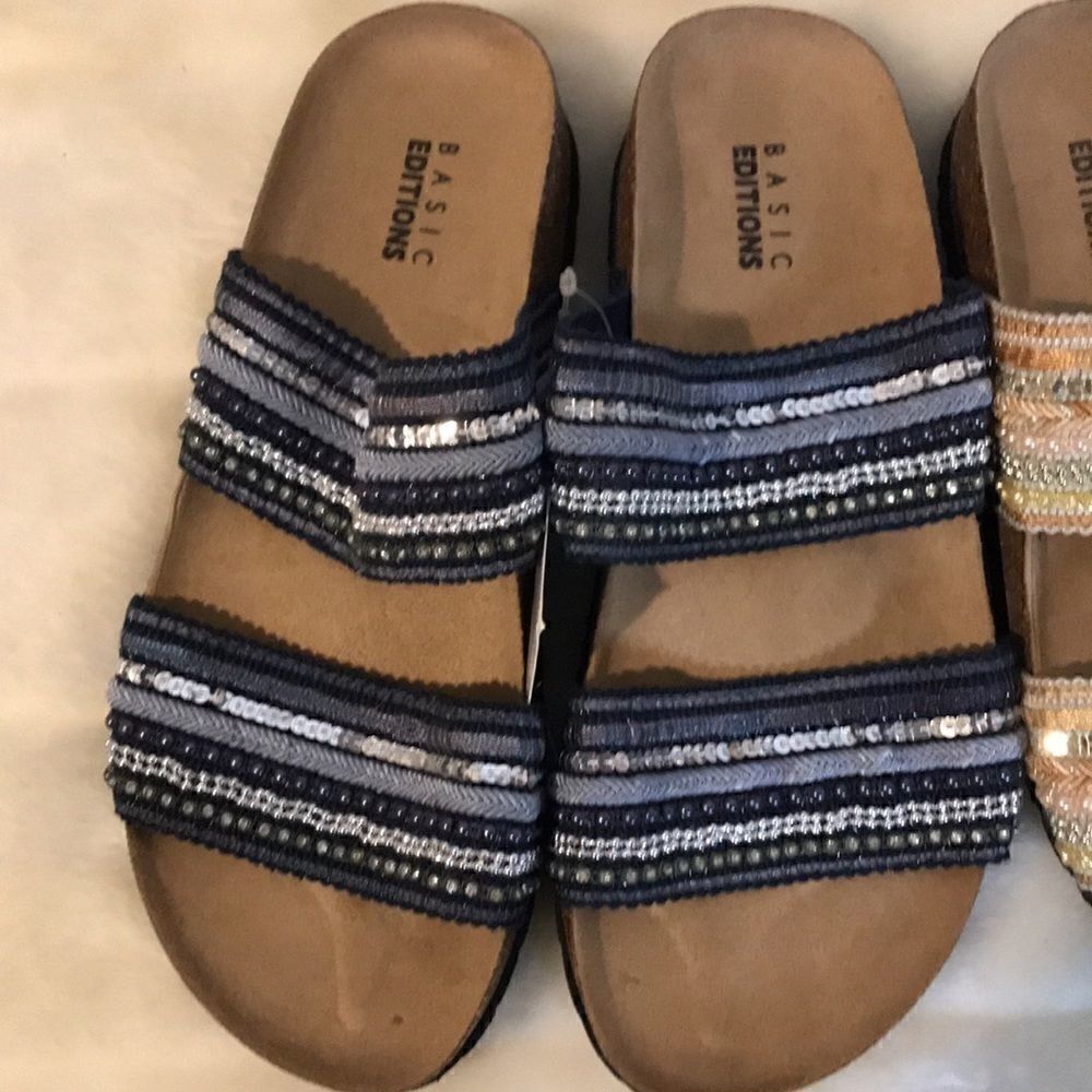 2 pairs of Basic Edition Women’s slip on sandals - Picture 2 of 10